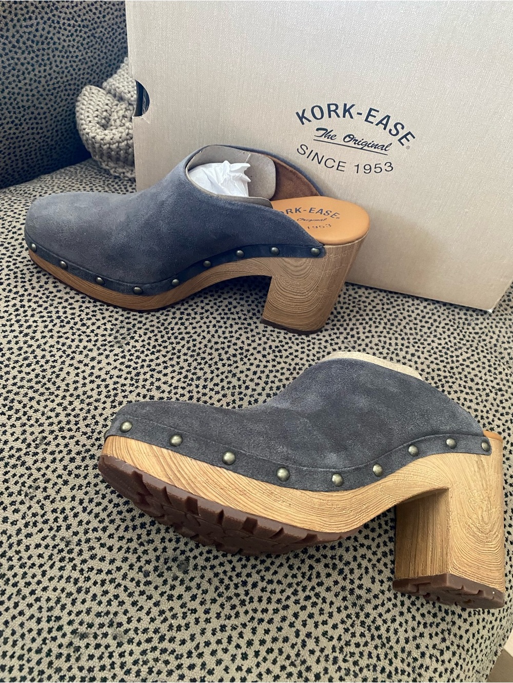 Kork Ease Sudbury gray suede clogs 8 NEW NIB - Picture 3 of 4